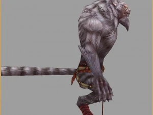 low poly 3d monster - nine cats 3D Model
