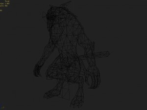 low poly 3d monster - nine cats 3D Model