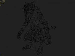 low poly 3d monster - nine cats 3D Model