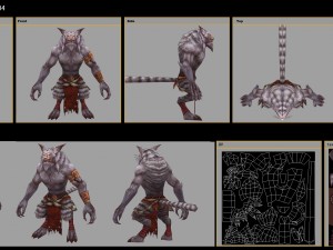 low poly 3d monster - nine cats 3D Model