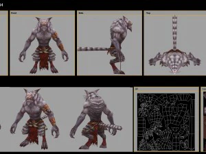 low poly 3d monster - nine cats 3D Model