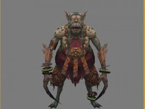 low poly 3d monster - nine-tailed fox 3D Model