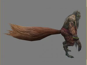 low poly 3d monster - nine-tailed fox 3D Model