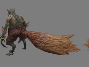 low poly 3d monster - nine-tailed fox 3D Model