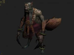 low poly 3d monster - nine-tailed fox 3D Model