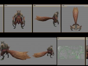 low poly 3d monster - nine-tailed fox 3D Модель