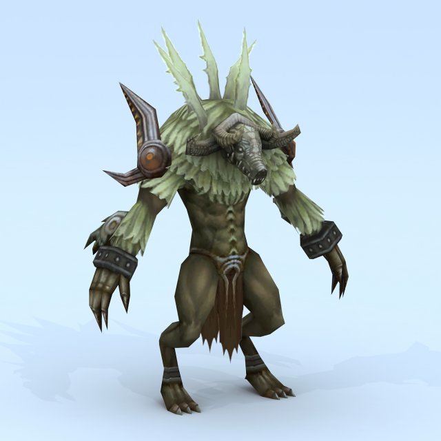 low poly 3d monster - connolly head 08 3D 모델 .c4d .max .obj .3ds .fbx .stl .blend 