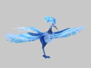 low poly 3d monster - blue phoenix Modello 3D
