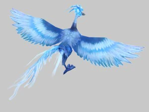 low poly 3d monster - blue phoenix 3D Model