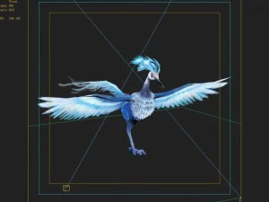 low poly 3d monster - blue phoenix 3D Model