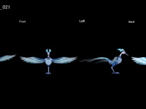 low poly 3d monster - blue phoenix Modèle 3D