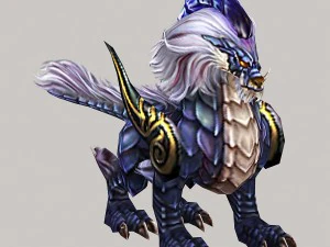 Low-Poly-3D-Monster &ndash; blaue tapfere Truppen 3D Modell