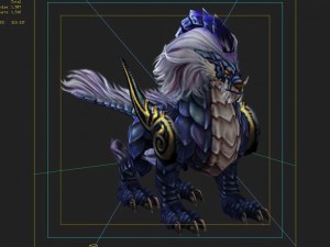 low poly 3d monster - blue brave troops Modèle 3D