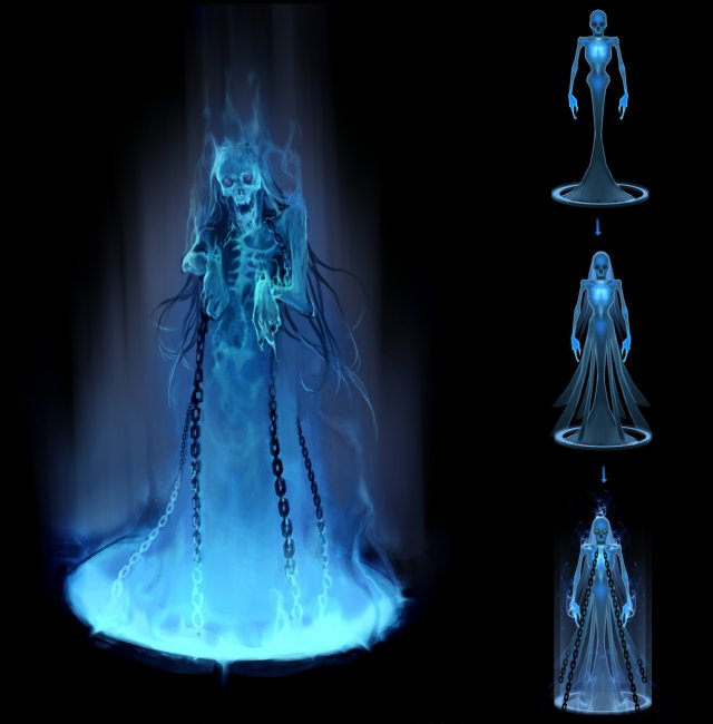 low poly 3d monster - blue ghost 3D Model .c4d .max .obj .3ds .fbx .stl .blend 