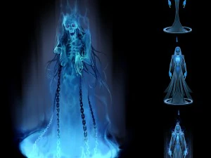 monstruo 3d de baja poli - fantasma azul Modelo 3D