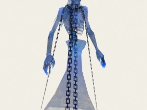 low poly 3d monster - blue ghost 3D Model