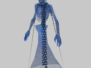 low poly 3d monster - blue ghost 3D Model