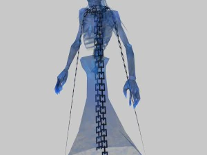 low poly 3d monster - blue ghost 3D Model
