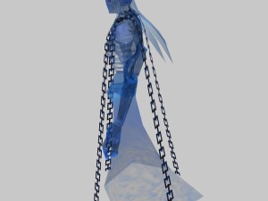 low poly 3d monster - blue ghost 3D Model
