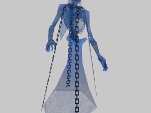 low poly 3d monster - blue ghost 3D Model