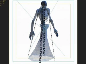 low poly 3d monster - blue ghost 3D Model