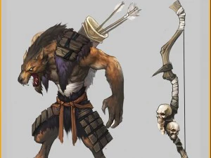 low poly 3d monster - wolf archer 3D Model
