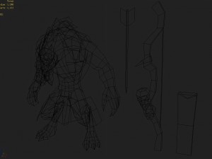 low poly 3d monster - wolf archer 3D 모델