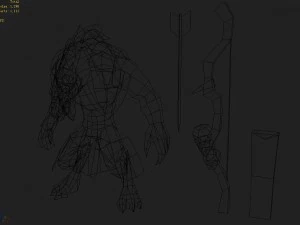 low poly 3d monster - wolf archer 3D Model