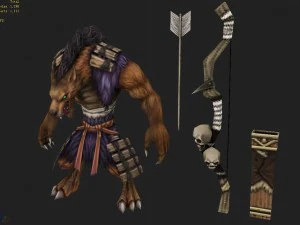 low poly 3d monster - wolf archer 3D Model