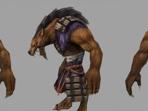 low poly 3d monster - wolf archer 3D Model