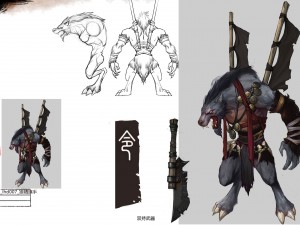 low poly 3d monster - wolf fine flagman 3Dモデル