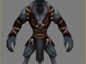 monstro 3d low poly - lobo fino flagman Modelo 3D