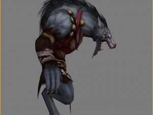 low poly 3d monster - wolf fine flagman Modelo 3D
