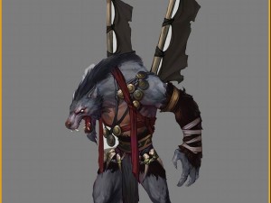 low poly 3d monster - wolf fine flagman Modelo 3D