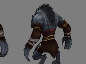 monstro 3d low poly - lobo fino flagman Modelo 3D