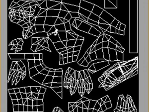 monstro 3d low poly - lobo fino flagman Modelo 3D