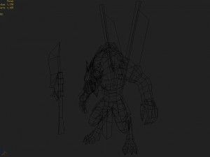 low poly 3d monster - wolf fine flagman Modelo 3D