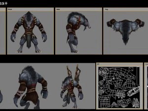 monstro 3d low poly - lobo fino flagman Modelo 3D