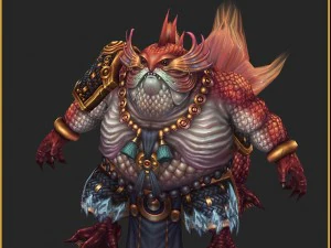 low poly 3d monster - king salmon 3D Model
