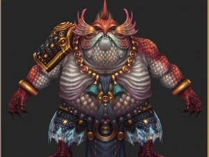 low poly 3d monster - king salmon 3D Model
