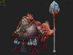 low poly 3d monster - king salmon 3D Model
