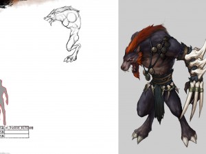 low poly 3d monster - claws wolf Modello 3D