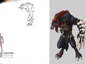 low poly 3d monster - claws wolf 3D Model