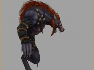 low poly 3d monster - claws wolf 3D Model