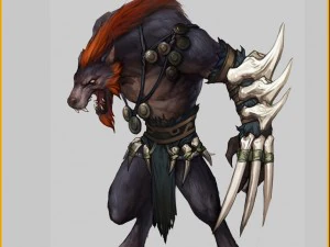 low poly 3d monster - claws wolf 3D Model