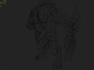 low poly 3d monster - claws wolf Modelo 3D