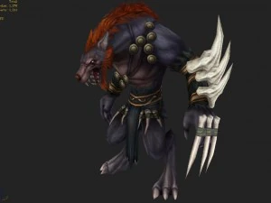 low poly 3d monster - claws wolf 3D Model