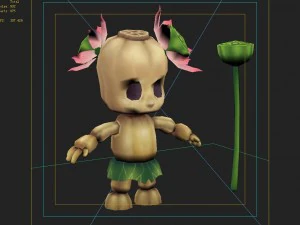 low poly 3d monster - lian wa 3D Model