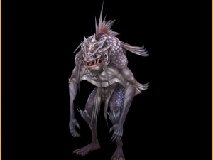 low poly 3d monster - flying fish with six eyes 3Dモデル