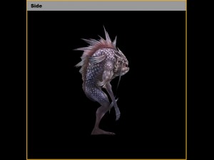 low poly 3d monster - flying fish with six eyes 3Dモデル